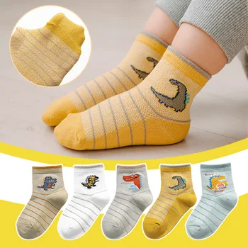 5 pár Jar Leto detské ponožky Oka Bavlnené Ponožky pre chlapca Prekladané Pevné ponožky pre deti, Dievčatá, Deti Športové Ponožky