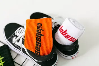 5 pár ponožky ženské športové písmená príliv ponožky módne skateboard bavlnené ponožky hip hop vietor Harajuku calabasas ženy Calcetines
