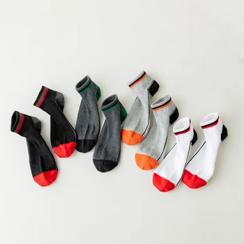 5 Párov Letné Športové pánske Krátke Ponožky Bavlny, Mäkké Priedušné Vysoko Kvalitné pánske Čierne Vonkajšie Absorpčné Loď Ponožky Muž