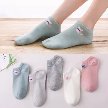 5 Párov Nový Príchod Ženy, Bavlnené Ponožky Roztomilý Kreslený Dizajn Členkové Ponožky Krátke Ženy Ponožky Bežné Krásne Dámy, Dievčatá, Zábavné Ponožky