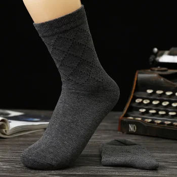 5 Párov/Veľa pánske Ponožky Comfotable Prírody na Jeseň Bavlna Formálne jednofarebné Ponožky Priedušná Business Čierny pes Krátke Ponožky Meias