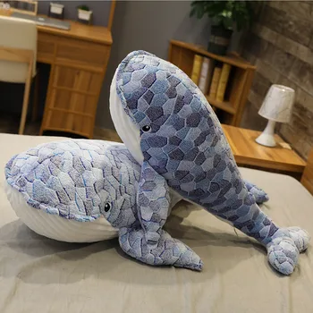 50-110 cm Obrie veľkosti Veľryba Plyšové Hračky Modré More Zvieratá plyšová Huggable Shark Mäkké Zvierat Vankúš Deti Darček