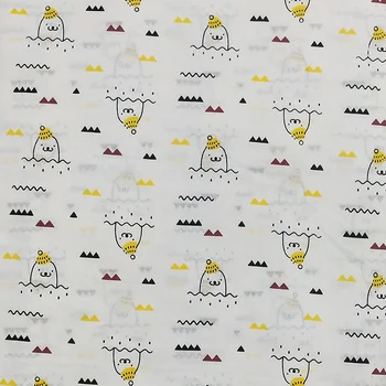 50*135 cm Ramie Bavlna Detí Vytlačené Textílie Textílie Pre Pohodlné detské Oblečenie / Posteľná List / DIY Patchwork 2119YH