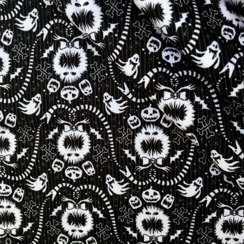 50*145 Ghost Znak Vytlačené Poly Bavlnená Tkanina pre Tkanivo Detský bytový Textil pre Quiliting Patchwork Svadobné Šaty,1Yc15877