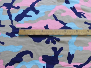 50*170cm Camo Úsek Bavlna Pletené Textílie Ružová Kamufláž Jersey Šaty Tričko Handričkou