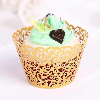 50 Ks Cupcake Obaly Tortu Papierové Poháre Viniča Čipky Duté Linkovej lodnej prepravy do Pečiva Pohár Muffin Prípade Vaničky AUG889