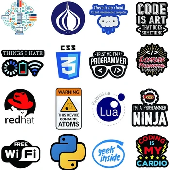 50 Ks Internet Java Nálepky Geek programátor Php Docker Html Bitcoin Cloud C++ Programovací Jazyk pre Prenosný Počítač Nálepky