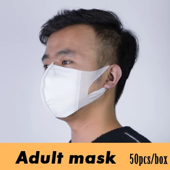 50 Ks pleťové Masky 3Layer Filtrácia Prachu Masky Jednorazové Dospelých Úst utlmiť Anti tuhých častíc, 3D Dizajn Elastické Earloops