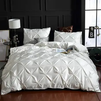 50 Luxusné Hodvábne Obliečky Nastaviť Kráľovná Cumlík posteľná bielizeň Nastaviť Kráľ Perinu Nastaviť UO01#