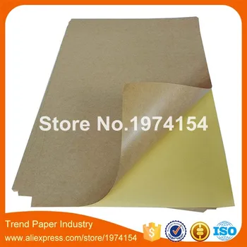 500 listov hnedé samolepiace A4 prázdne kraft label nálepka papier pre laserové alebo atramentové tlačiarne
