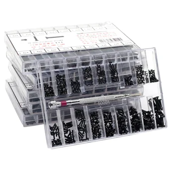 500pcs Black Micromachined Skrutku Sortiment Auta Box18 Veľkosť M1.2 M2 Byt/kola /tlačidlo Hlavu Skrutky Nastavte na Počítači Repair Tool