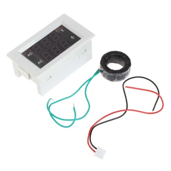 500V AC 50A Duálny Digitálny Voltmeter Ammeter Volt Amp Tester Rozchod Meter Červená+Zelená LED R2LC