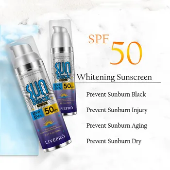 50ml Sunblock SPF 50PA+++ Leštenie Sprej opaľovací Krém Sunblock Priedušná vlhkosť pokožky Proti Ultrafialovým chranenim