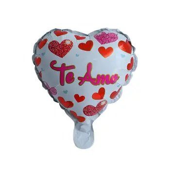 50pcs 10 palcový španielsky TE AMO v tvare Srdca Hliníkové Fóliové Balóniky Romantické Valentine Spoveď Balón Svadobné Party Dekor Loptu