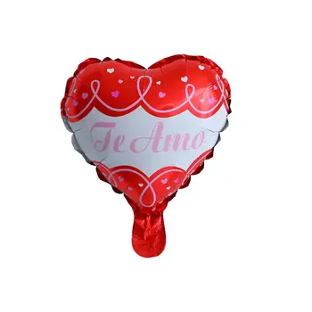 50pcs 10 palcový španielsky TE AMO v tvare Srdca Hliníkové Fóliové Balóniky Romantické Valentine Spoveď Balón Svadobné Party Dekor Loptu
