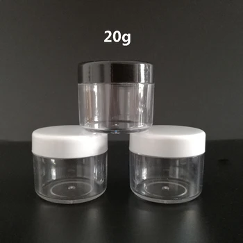 50Pcs 10g/15 g/20 g Plastové Kozmetika Jar Box make-up Krém Nail Art Perličiek Skladovanie Hrniec Kontajner Kolo Fľaša Jasné Prípade
