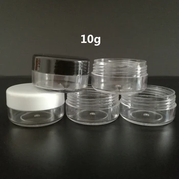 50Pcs 10g/15 g/20 g Plastové Kozmetika Jar Box make-up Krém Nail Art Perličiek Skladovanie Hrniec Kontajner Kolo Fľaša Jasné Prípade