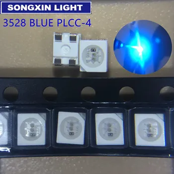 50pcs 3528 modrá PLCC-4 Spoločné Super Jasné LED zadné svetlá, SMD Nový, originálny POUŽIŤ Pre Osvetlenie VOZIDLA