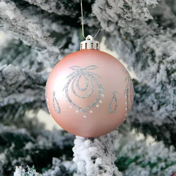 50pcs Maľované snowflake Vianočné gule dekor pre domáce Vianočný stromček Prívesok plastové Transparentné loptu Nový Rok dekorácie 2021