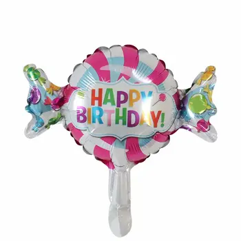 50pcs Mini Farebné happy birthday Candy Fóliové Balóny, Party Dekorácie Vzduchu Loptu Prázdninový Detský 