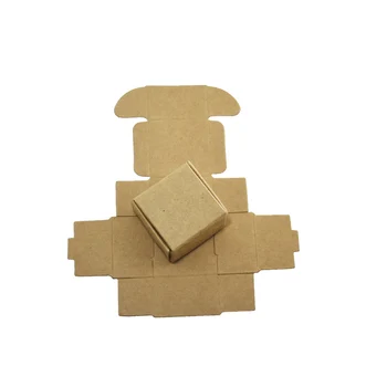 50Pcs Mini Kraft Papier Box Strany Darček Náušnice Krúžok Dekorácie, Malý Balík Lepenky, Krabice Maloobchod Skladacia Hnedej Kartónovej Krabici