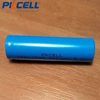 50pcs PKCELL 3.2 v 600mAh IFR14500 Lifepo4 AA Nabíjateľné Batérie Vysokej Kvality Zelená, Lítiové Batérie, Pre Solárne Svetlo