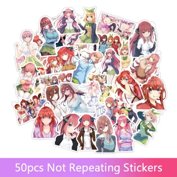 50Pcs/Set Anime Esenciálnej Quintuplets Plastický Plagát Obrázok Nakano Ichika Nino Miku Yotsuba Itsuki Nálepky na Darčeky