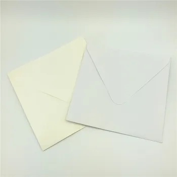 50PCS/veľa 16*16 cm biela/ivory Námestie pozvánky, svadobné oznámenia, obálky vreckovku osobitné pozvanie univeral obálok