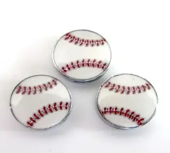 50PCS/veľa 8MM Baseball Šport List zobrazili kľúčové tlačidlá vhodné Pre 8mm DIY Kožený Náramok Keychains Jewelrys