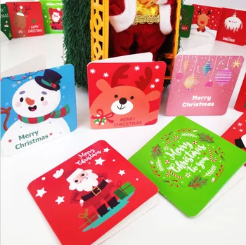 50Pcs/veľa Mini Vianočný série Karty, Nastaviť Obálky Pohľadnice Správu Karty Darček Písacie potreby Školské potreby