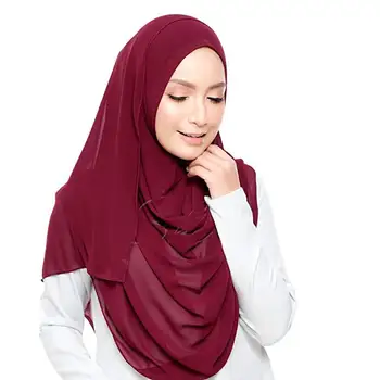 50pcs/veľa žien obyčajný bublina šifón hidžáb šatku pevný farebný šál hlavový most Islamskej moslimských hidžáb značky black dlhý šál/šatky