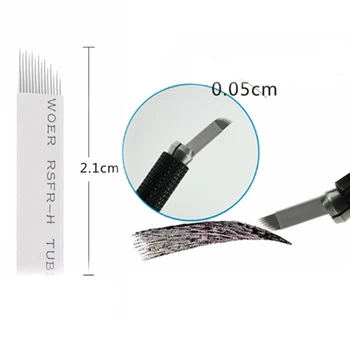 50PCS Veľmi Tenké Nano ostrie microblading ihly Permanentného make-upu Obočia, Tetovanie Ihly Čepeľ Microblade 3D Výšivky