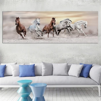 50x150cm beží kôň plátno na maľovanie moderné plátno, vytlačí bez rámu, pre domáce dekorácie vlastné plátno plagáty vytlačí lacné