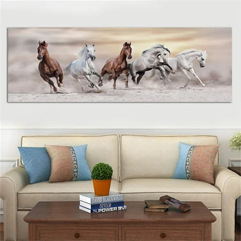 50x150cm beží kôň plátno na maľovanie moderné plátno, vytlačí bez rámu, pre domáce dekorácie vlastné plátno plagáty vytlačí lacné