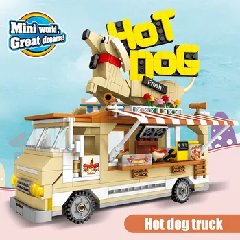 511pcs Mesto Camping Grilované Hot Dog Model Auta, Stavebné Bloky, Priatelia Vozidla Údaje Tehly Vzdelávania Hračky Pre Dievčatá