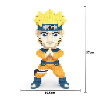 5300pcs DIY Anime Naruto Hokage Uzumaki Ninja 3D Model Micro Mini Stavebné Bloky, Tehla Montáž Hračka 37 cm vysoký č Box