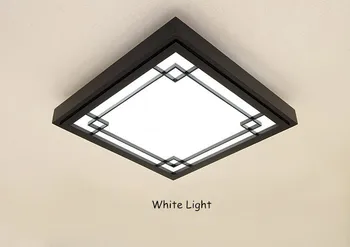 53X53cm Japonský Stropné LED Tatami Lampy Drevené Diaľkové Ovládanie Stropné Svietidlá pre Spálne, Obývacia Izba, Balkón Čierna Farba