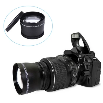 58mm 2.0 X teleobjektívu+Čistiaca Handrička pre Canon Nikon Pentax Sony