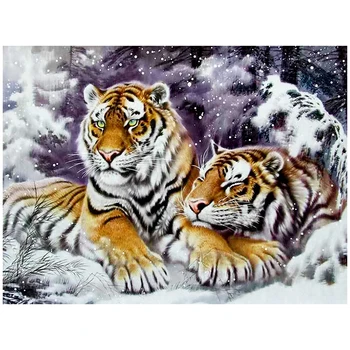 5D Diamond Maľby Zvierat, Vyšívanie, Diy Diamond Výšivky Tiger Plné Námestie/Kolo Vŕtať Mozaiky Cross Stitch Darček Domova