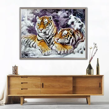 5D Diamond Maľby Zvierat, Vyšívanie, Diy Diamond Výšivky Tiger Plné Námestie/Kolo Vŕtať Mozaiky Cross Stitch Darček Domova