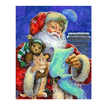 5D Diamond Výšivky, Vianočné Diy Diamond Maľovanie Cross Stitch Námestie Plné Diamond Mozaiky Vyšívanie Kamienkami Santa Claus