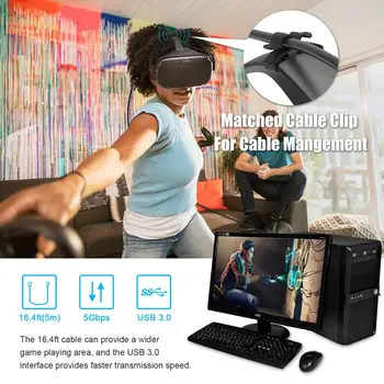 5M údaj nabíjací Kábel Pre Oculus Quest/2 Odkaz VR Headset USB 3.1 Typ C Prenos Dát USB-Typ-C Kábel VR Príslušenstvo