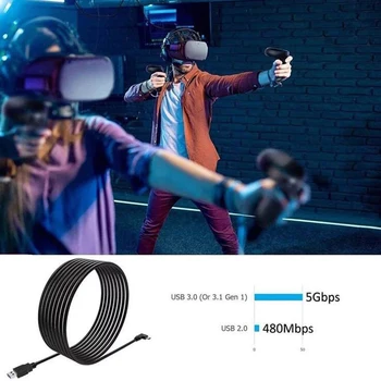 5M údaj nabíjací Kábel Pre Oculus Quest/2 Odkaz VR Headset USB Typu C Prenos Dát USB-Typ-C Kábel VR Príslušenstvo