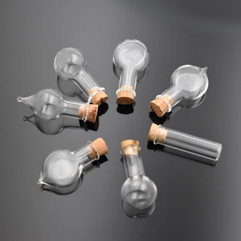 5pieces kvalitná sklenená fľaša s korkovou s okom háčik charms sklenenej fľaštičke prívesok šperky zistenia