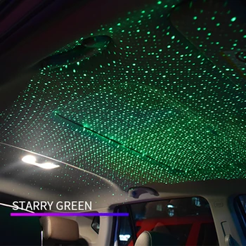 5V Auto Atmosféru Svetlo Dekoračné Lampy Hviezdna Laserový Projektor Auto Strop pre Unikátne Časti Prenosné Auto Ozdoby