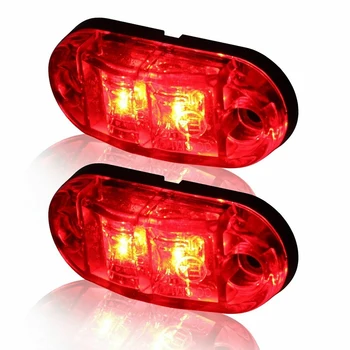 5X Jantárová+5X Červená LED Auto, ťahač s Návesom RV Oválne 2,5 palca Strane Chrbta Obrysové Svetlo
