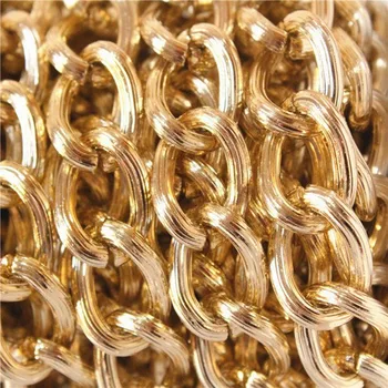 5Yards Gold Wave Kábel Reťazca, Hliníkové Reťazca,Otvoriť Odkaz Reťazca Veľkosť 21mmx15mm ,K1921