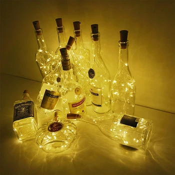 6/12 Pack Korku Svetlá Fľaša Vína Svetlá 6.5 ft 20 LED Víno Korku String Svetlá pre Sklo keramickej nádoby Rozprávkových Svetiel Postavený V Batéria