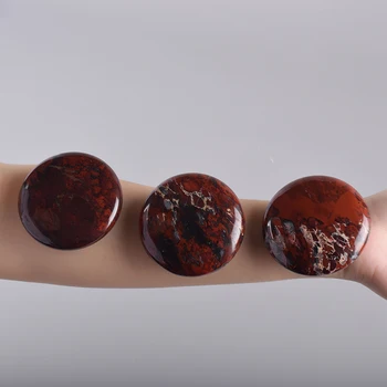 6.5 cm Masáž Hot Stone Prírodné Brecciated Jaspis Čakra Palm kameň liečebné KÚPELE Reiki Kryštál Kremeňa Krásy Energie drahokam