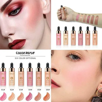6 Farieb Na Tvár Kvapaliny Červenať Profesionálny Matný Tvár Rouge Dlhotrvajúci Make-Up Blusher Prirodzenú Tvár Kórejský Blush Pink